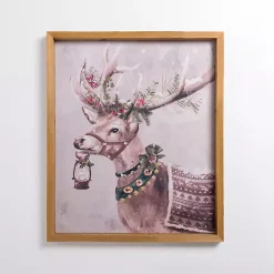 Best Christmas Reindeer with Greenery Wall Plaque Christmas Art & Wall Decor