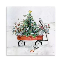 Best Christmas Tree in Red Wagon Canvas Art Print Christmas Art & Wall Decor