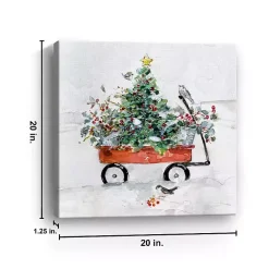 Best Christmas Tree in Red Wagon Canvas Art Print Christmas Art & Wall Decor