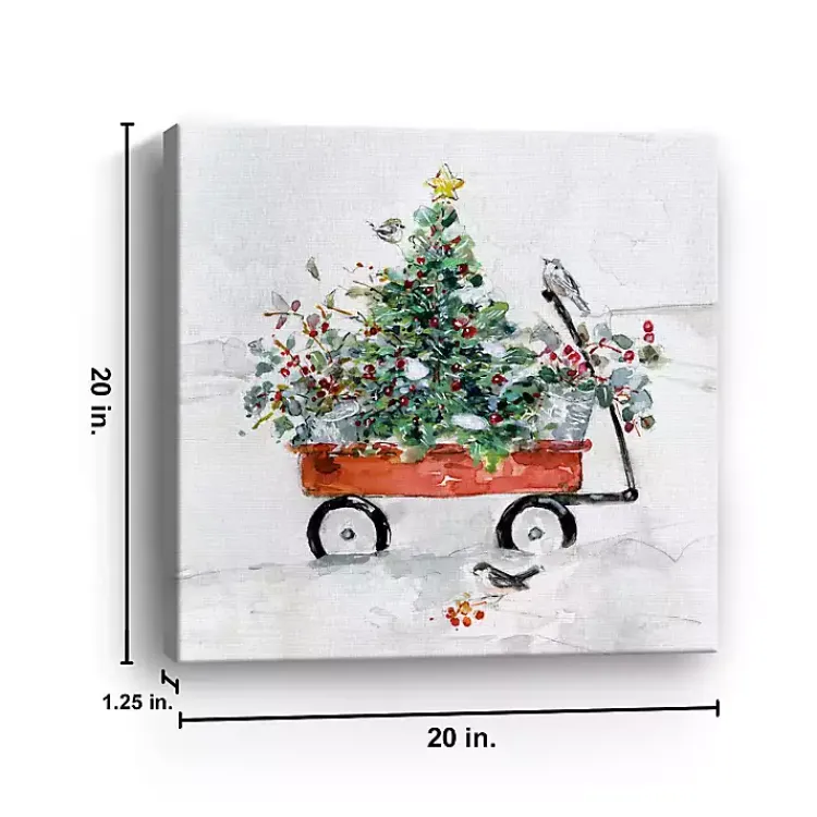 Best Christmas Tree in Red Wagon Canvas Art Print Christmas Art & Wall Decor