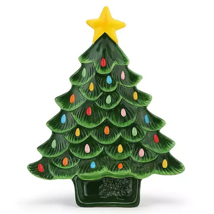 Kirklands Home Serving & Entertaining|Christmas Tree Serving Platter Green