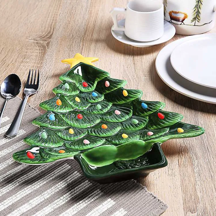 Kirklands Home Serving & Entertaining|Christmas Tree Serving Platter Green