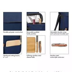 Kirklands Home Barware|Cincinnati Bearcats Wine & Cheese Tote Black