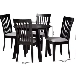 Kirklands Home Dining Sets|Classic Black Round Wood 5-pc. Dining Set Gray