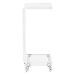 Kirklands Home Accent & End Tables|Acrylic Curved Edge C-Table with Wheels Clear