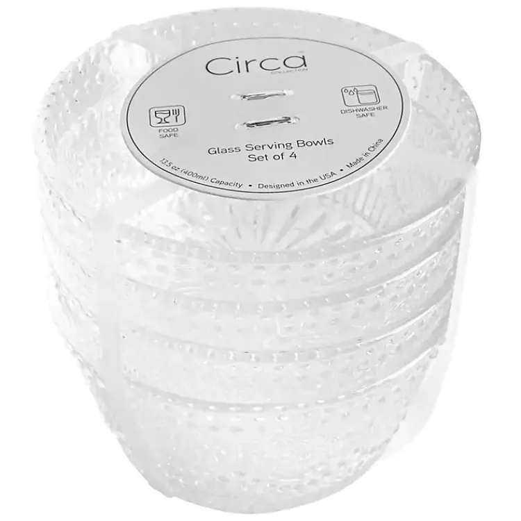 Kirklands Home Dinnerware|Circa Hobnail Bowls, Set of 4 Clear