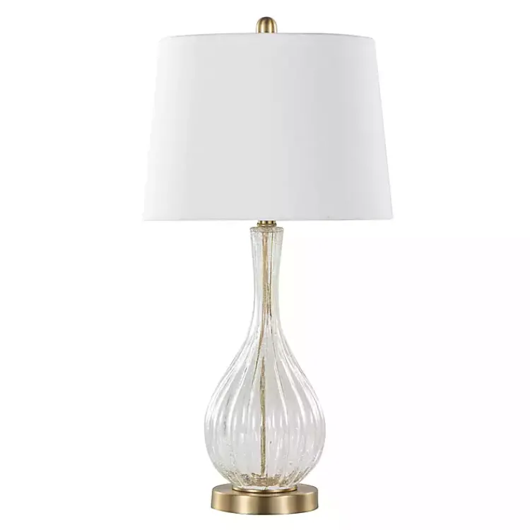 Kirklands Home Table Lamps|Crackle Glass Penny Table Lamps, Set of 2 Clear