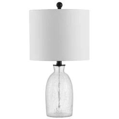 Kirklands Home Table Lamps|Clear Crackle Glass Table Lamp White
