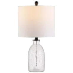 Kirklands Home Table Lamps|Clear Crackle Glass Table Lamp White