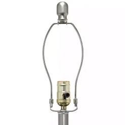 Kirklands Home Table Lamps|Clear Glass and Nickel Cylindrical Table Lamp White