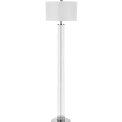 Kirklands Home Floor Lamps|Clear Glass Demi Floor Lamp Ivory