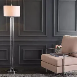 Kirklands Home Floor Lamps|Clear Glass Demi Floor Lamp Ivory