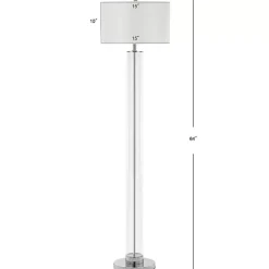 Kirklands Home Floor Lamps|Clear Glass Demi Floor Lamp Ivory