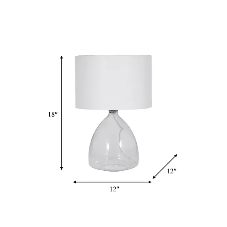 Kirklands Home Table Lamps|Clear Glass Tapered Table Lamps, Set of 2 White
