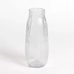 New Glass Wavy Ribbed Vase, 12 in. Vases