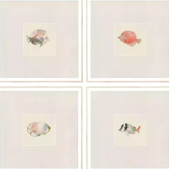 Kirklands Home Framed Art|Coastal Medley Framed Art Prints, Set of 4 Gray