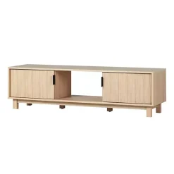 Kirklands Home Tv Stands & Media Consoles|Coastal Oak Fluted 2-Door Compact TV Sd Tan