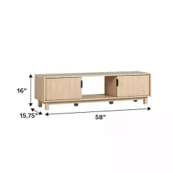 Kirklands Home Tv Stands & Media Consoles|Coastal Oak Fluted 2-Door Compact TV Sd Tan