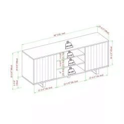 Kirklands Home Tv Stands & Media Consoles|Coastal Oak Grooved Media Cabinet Tan