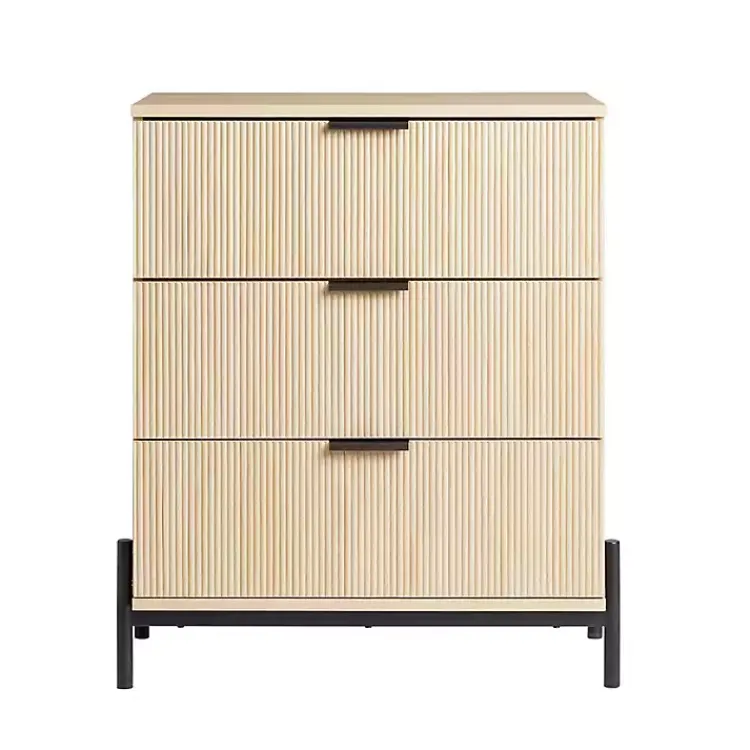 Kirklands Home Dressers & Chests|Coastal Oak Reeded 3-Drawer Dresser Tan