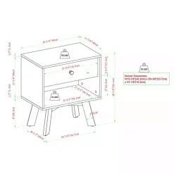 Kirklands Home Nightstands|Coastal Oak Wood Mid-century Modern Nightsd Tan