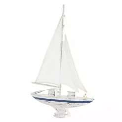 Sale Coastal White and Blue Sailboat Statue Statues & Figurines