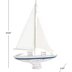 Sale Coastal White and Blue Sailboat Statue Statues & Figurines