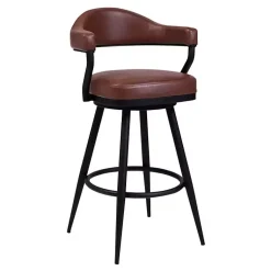 Kirklands Home Bar Stools & Counter Height Stools|Coffee Faux Leather Justin Swivel Counter Stool Brown