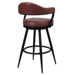 Kirklands Home Bar Stools & Counter Height Stools|Coffee Faux Leather Justin Swivel Counter Stool Brown
