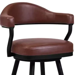 Kirklands Home Bar Stools & Counter Height Stools|Coffee Faux Leather Justin Swivel Counter Stool Brown