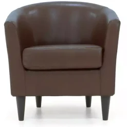 Kirklands Home Accent Chairs|Cognac Faux Leather Winslow Accent Chair Brown