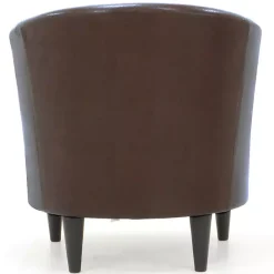 Kirklands Home Accent Chairs|Cognac Faux Leather Winslow Accent Chair Brown