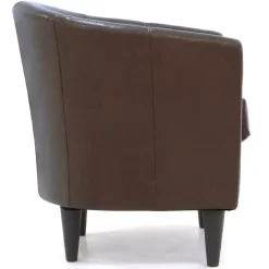 Kirklands Home Accent Chairs|Cognac Faux Leather Winslow Accent Chair Brown