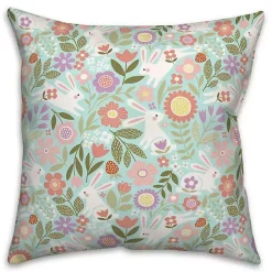 Clearance Colorful Floral Bunnies Pillow Easter Decorations
