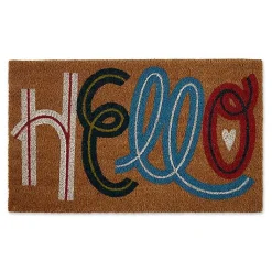 Kirklands Home Doormats|Colorful Hello Coir Doormat