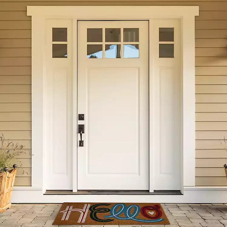 Kirklands Home Doormats|Colorful Hello Coir Doormat