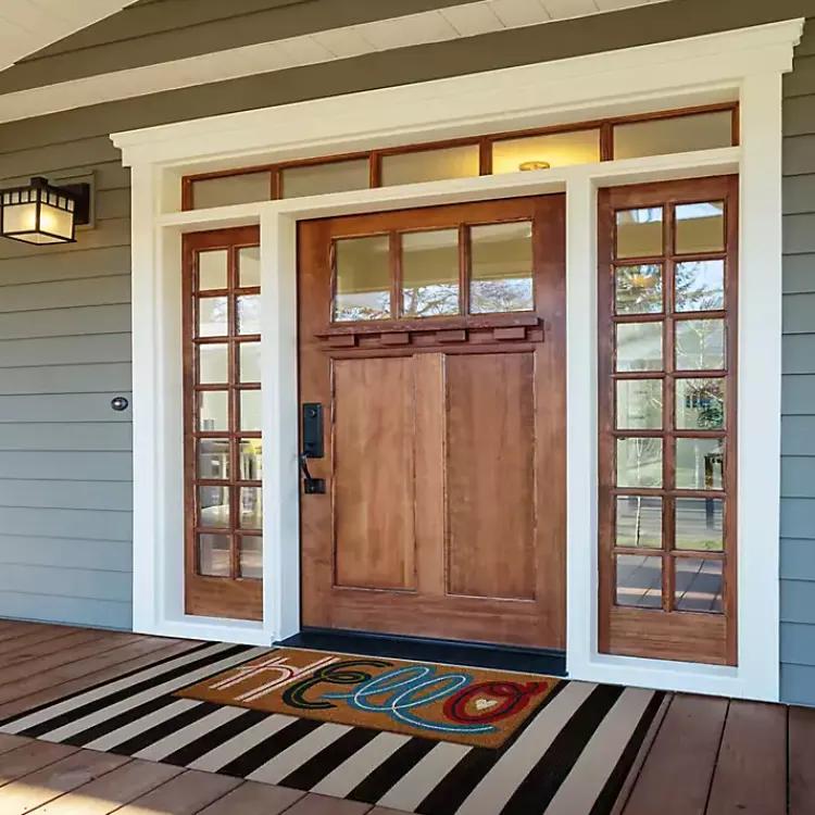 Kirklands Home Doormats|Colorful Hello Coir Doormat