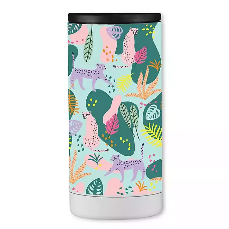 Kirklands Home Barware|Colorful Jungle Stainless Steel Koozie