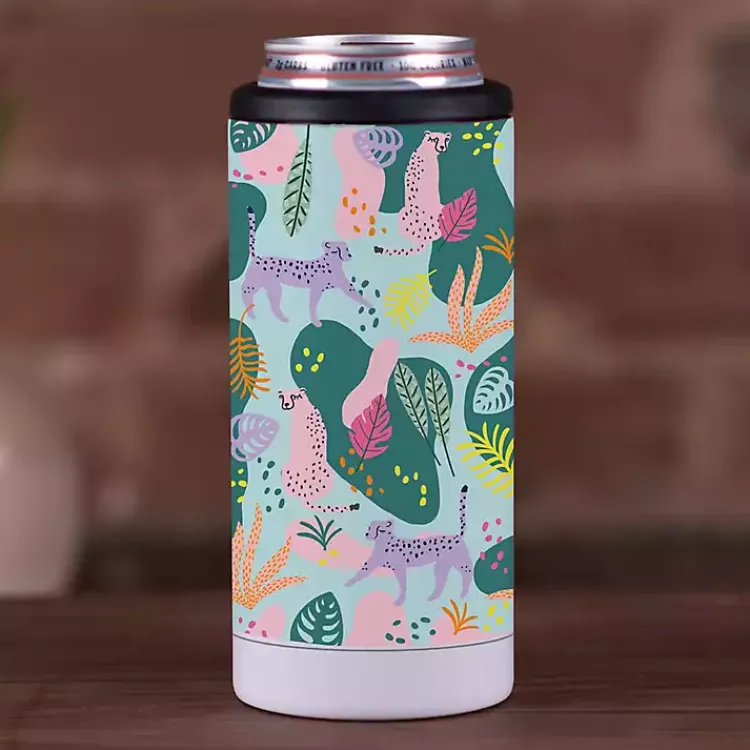 Kirklands Home Barware|Colorful Jungle Stainless Steel Koozie