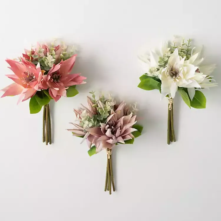 Clearance Colorful Lotus Flower Bundles, Set of 3 Stems & Bouquets