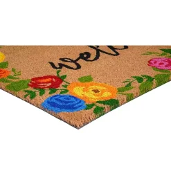 Kirklands Home Doormats|Colorful Welcome Roses Doormat Multi