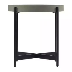 Kirklands Home Accent & End Tables|Concrete Round Tray Top Side Table Gray