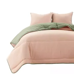 Kirklands Home Comforters|Coral & Sage Reversible 3-pc. Queen Comforter Set