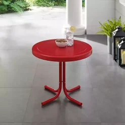 Kirklands Home Outdoor Tables|Coral Metal Outdoor Side Table Red