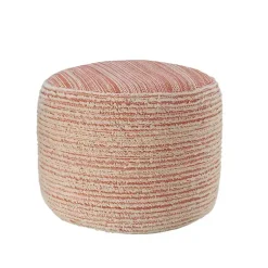 Online Coral Tropical Textured Distressed Pouf Poufs & Floor Cushions