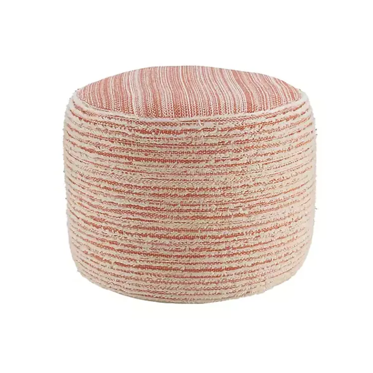 Online Coral Tropical Textured Distressed Pouf Poufs & Floor Cushions