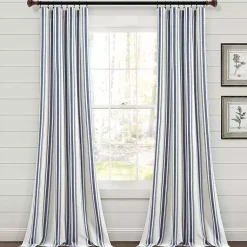 Kirklands Home Curtains & Drapes|Cotton Candy Farmhouse Curtain Panel Set, 95 in. Blue