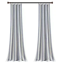 Kirklands Home Curtains & Drapes|Cotton Candy Farmhouse Curtain Panel Set, 108 in. Blue