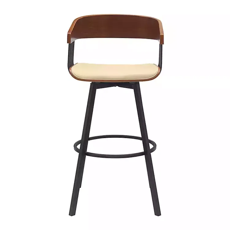 Kirklands Home Bar Stools & Counter Height Stools|Cream Athena Swivel Bar Stool Ivory