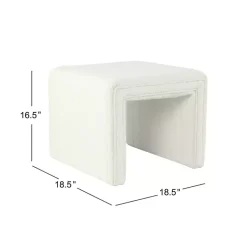 Kirklands Home Benches & Ottomans|Cream Boucle Arch Ottoman White